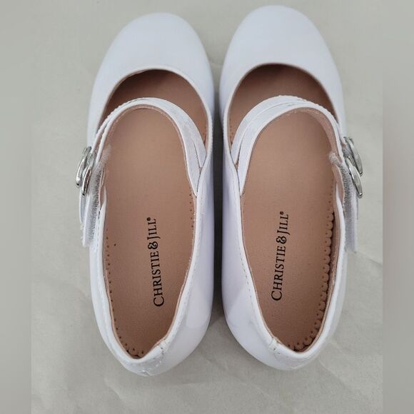 NEW Christie & Jill Girls White Buckle Shoes Mary Jane Formal Wedding Size 13 - Picture 5 of 7